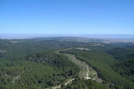 Vistas desde el Santuario, al fondo el Pirineo