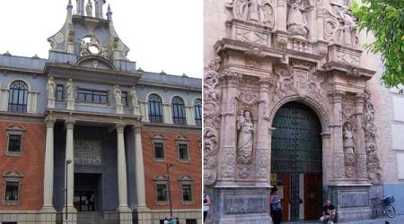 Facultad de Filosofía y Letras y la fachada de la Iglesia de La Merced.